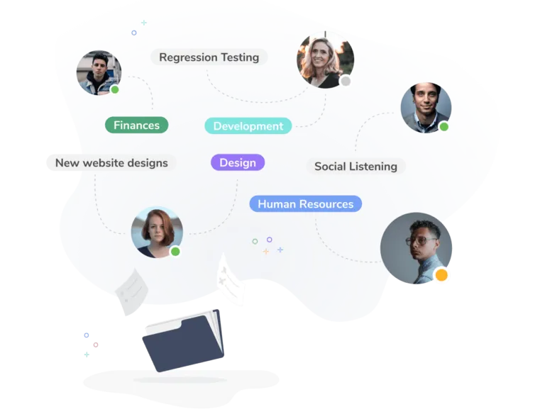 Team members tracking time across activities and projects