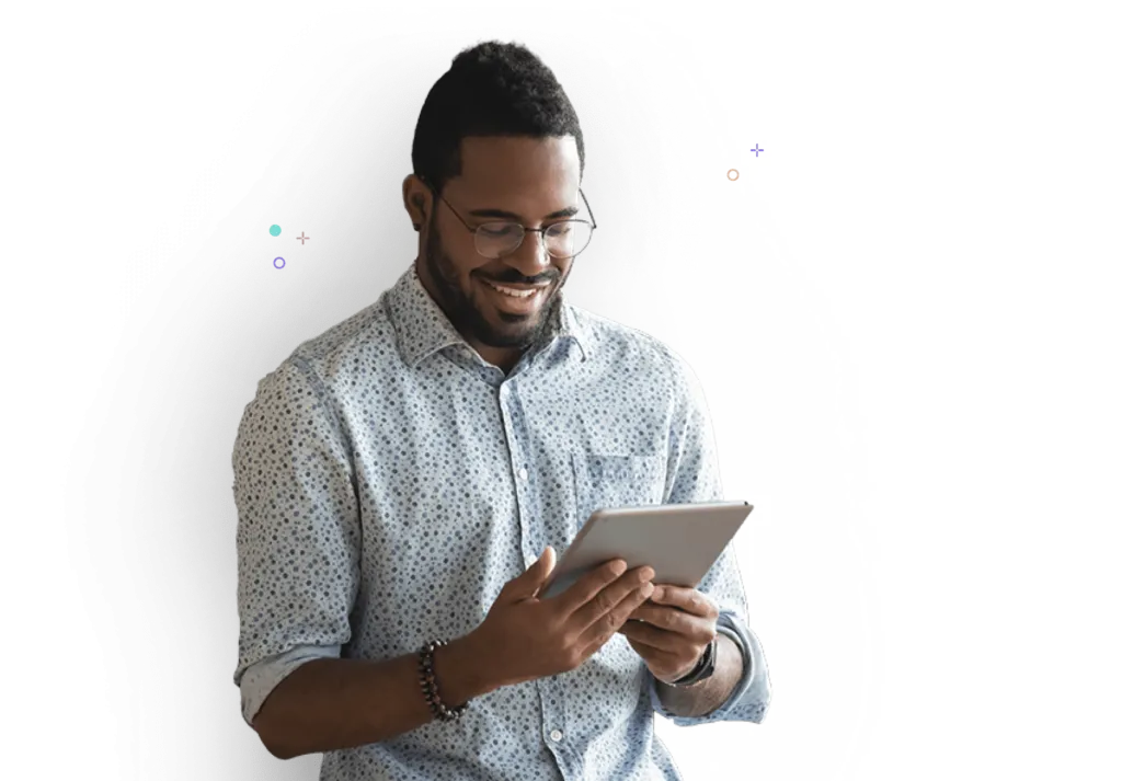 Man time tracking from tablet