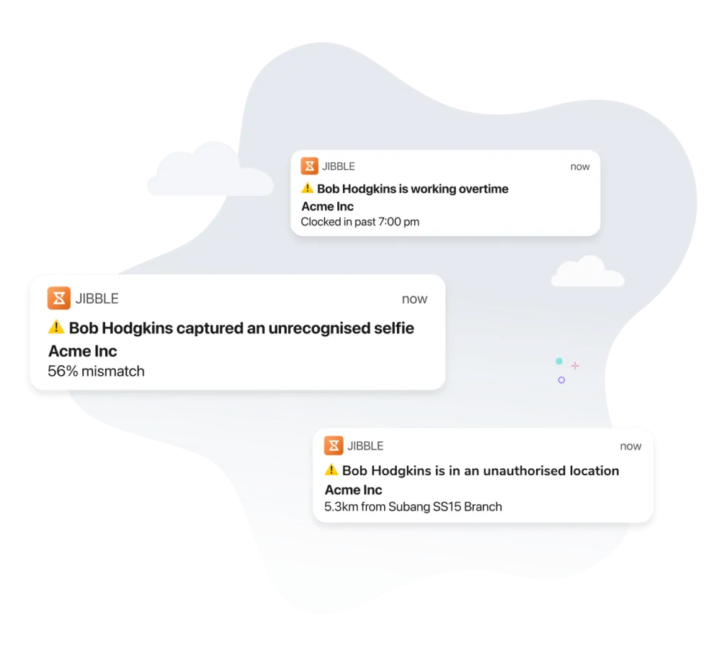 Suspicious activities time tracking Slack notification