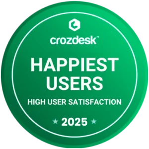 Crozdesk - High User Satisfaction (Happiest Users) 2025