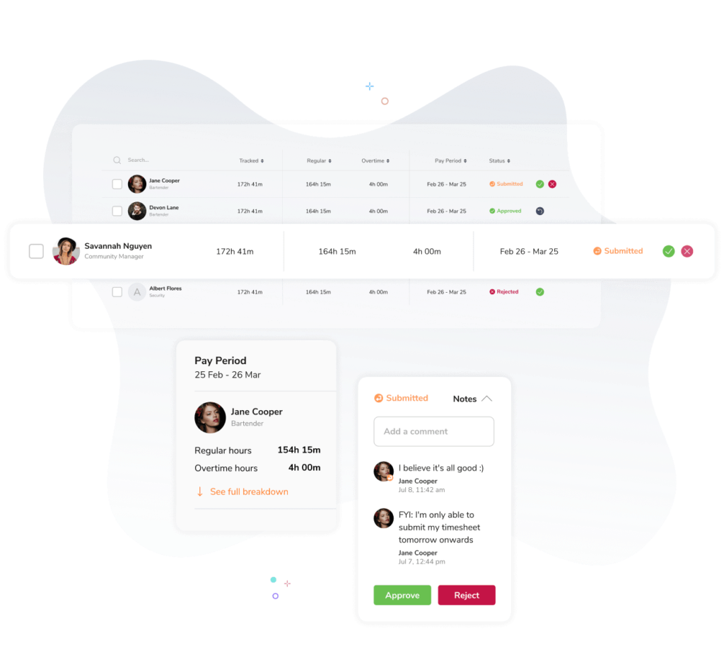 Timesheet software with approvals workflow