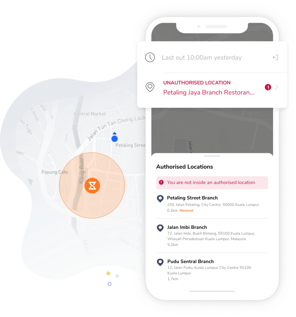 cercas virtuais no app de controle de horas
