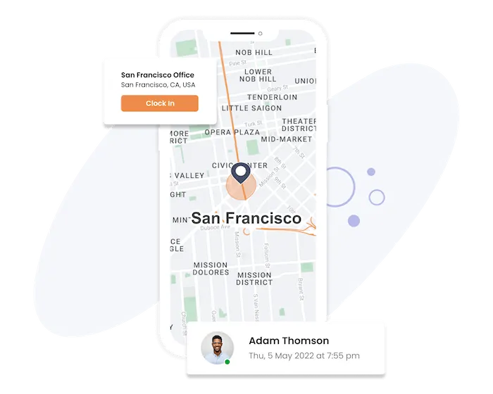 Time tracking with GPS on mobile