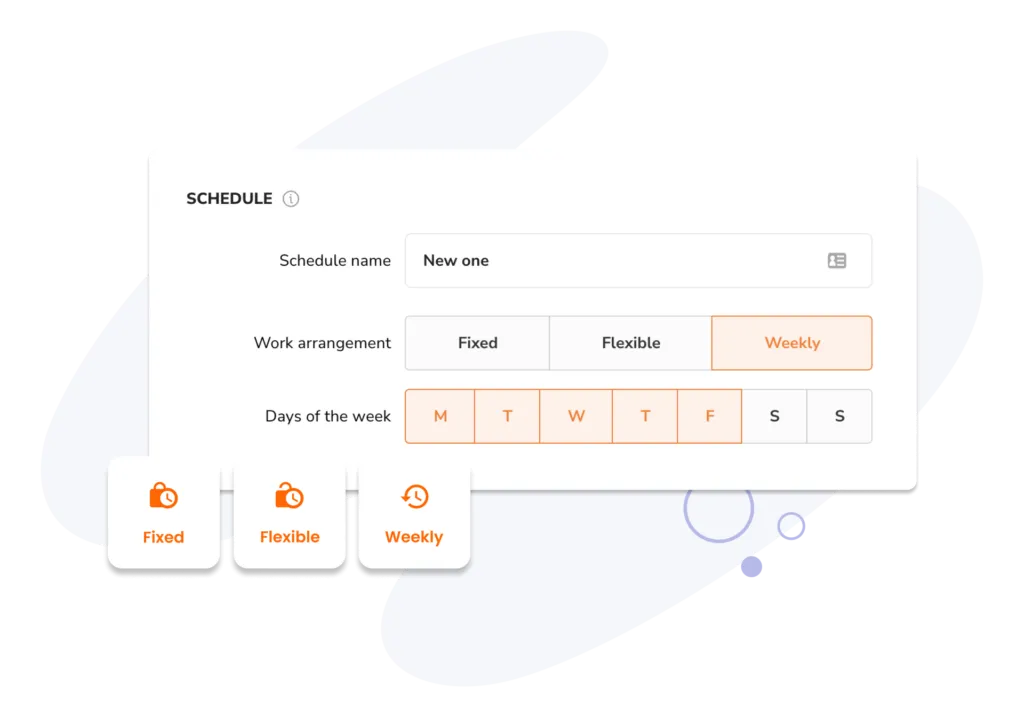 Setting up work schedules