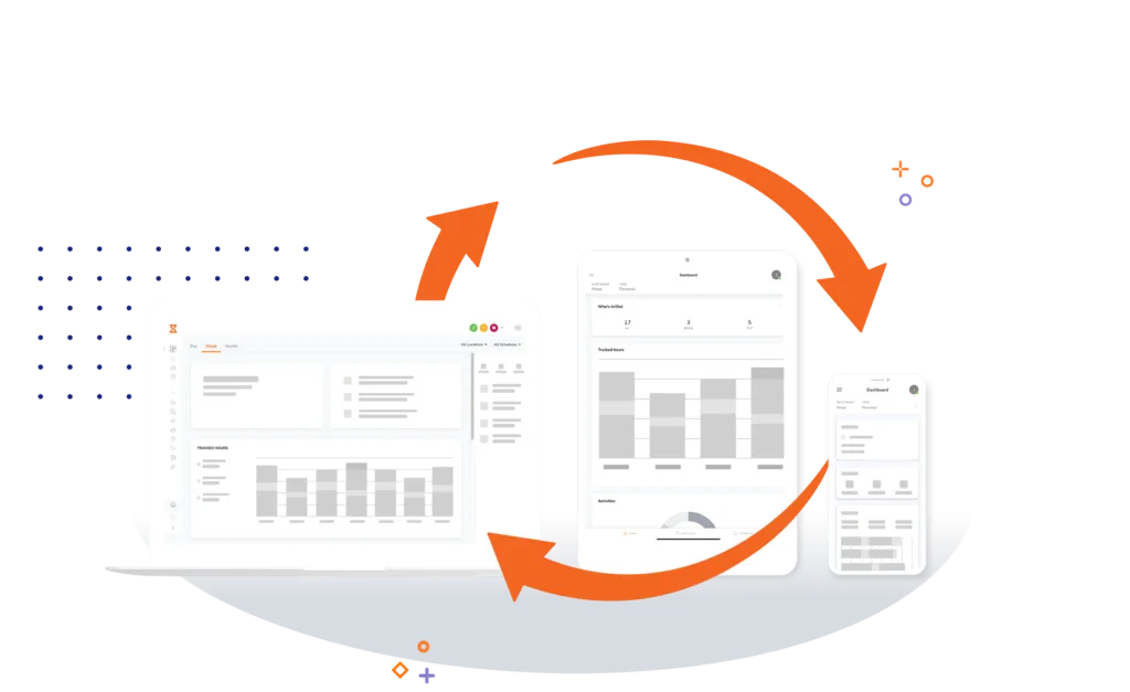 Time tracking on 3 devices illustration