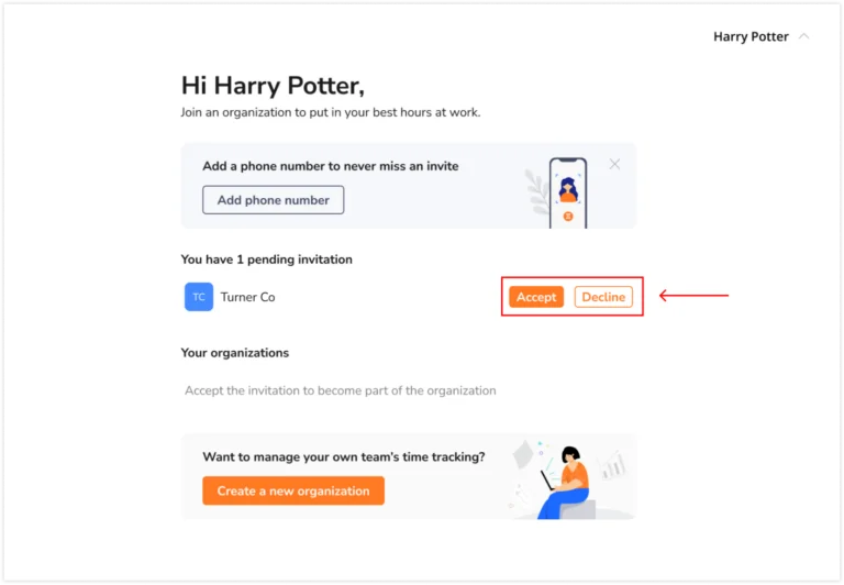 Accepting invites via account page on web