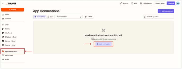 App connections on Zapier