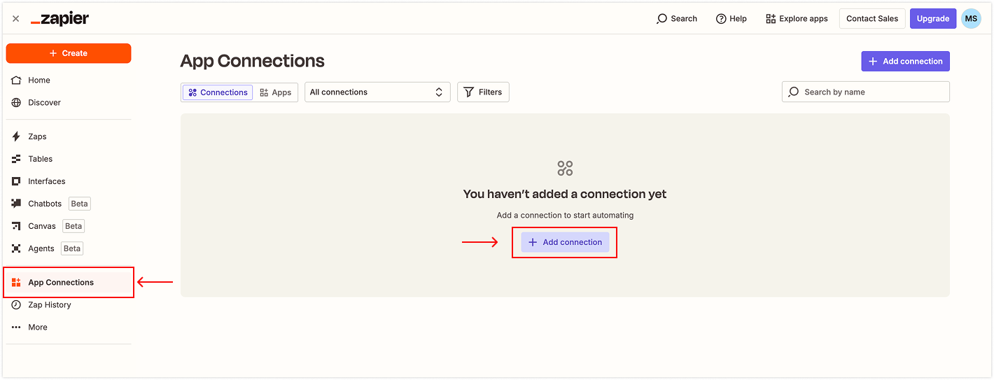 App connections on Zapier