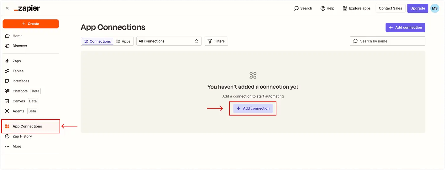 Conexiones de aplicaciones en Zapier