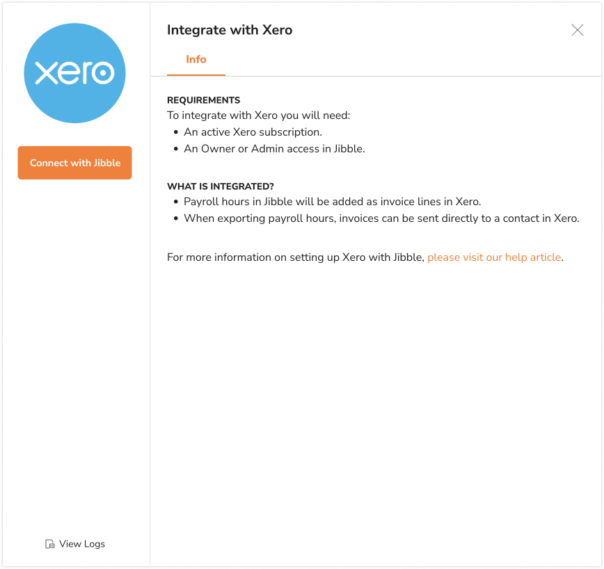Integrasi Xero dengan Jibble