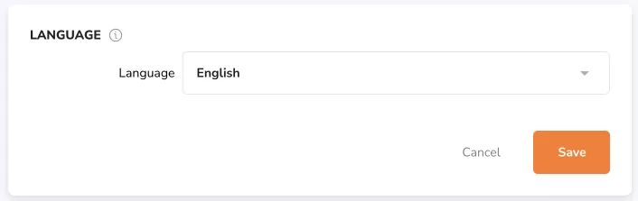 アカウント設定での言語