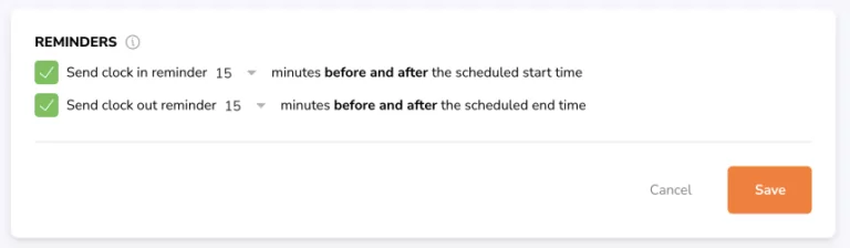 Reminders on time tracking settings