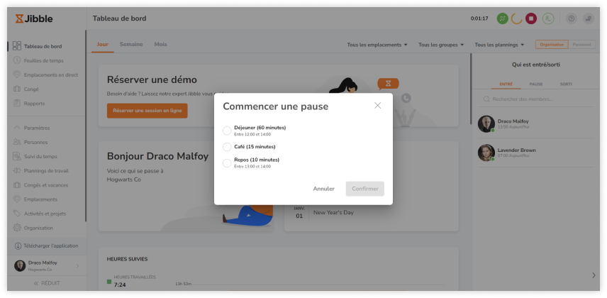 Starting a custom break on the web app