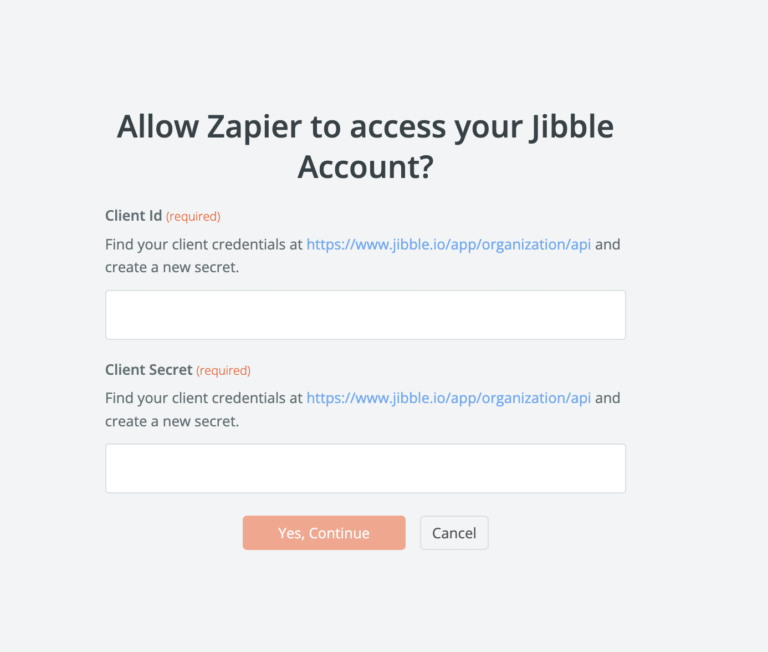 Allow Zapier to access Jibble API