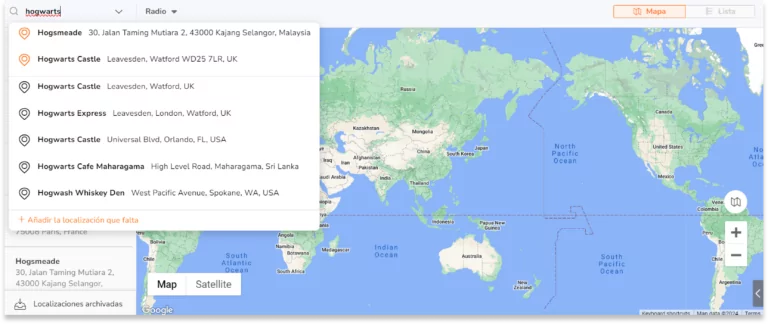 Configura tus localizaciones.