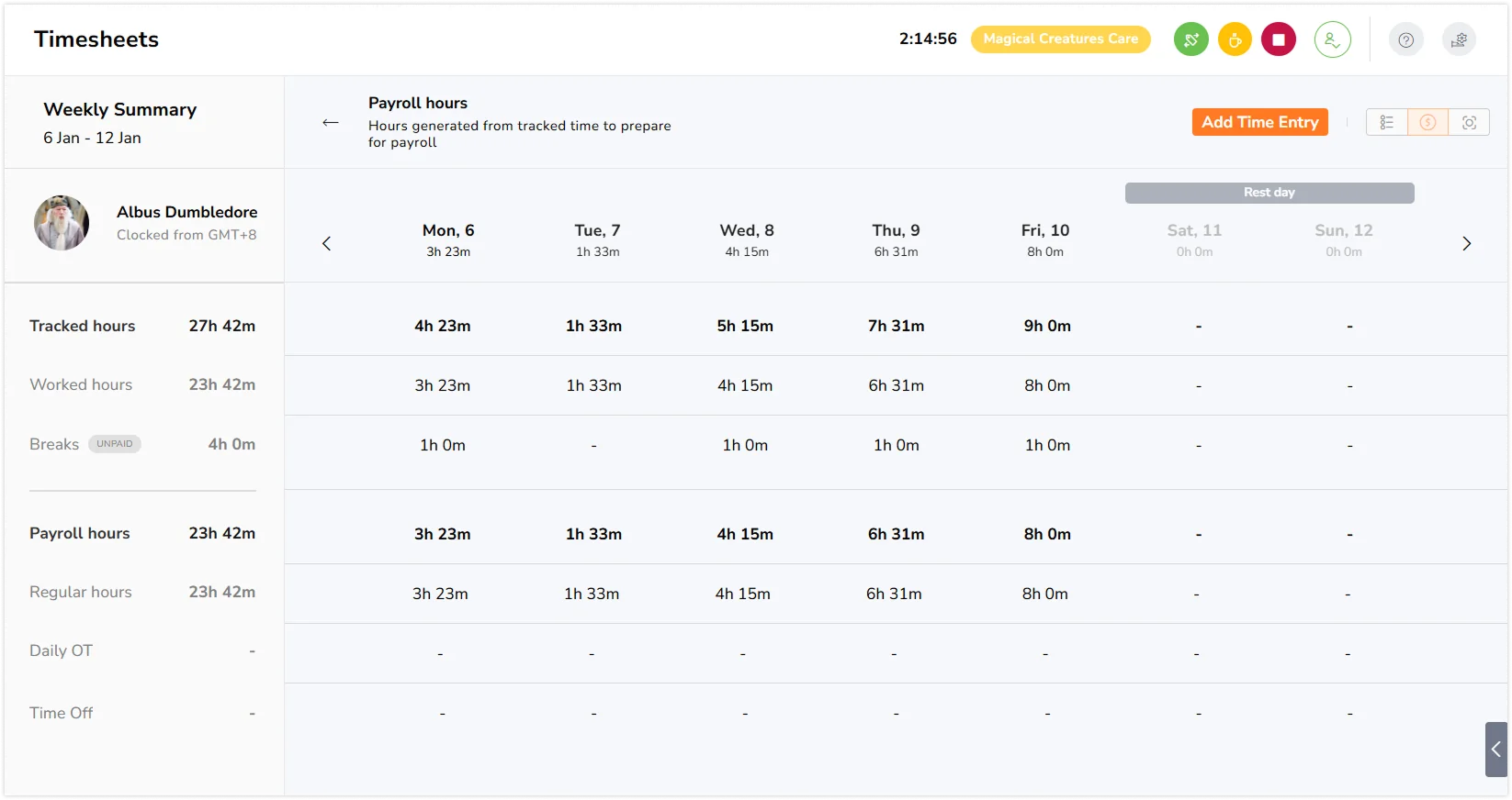 Payroll view