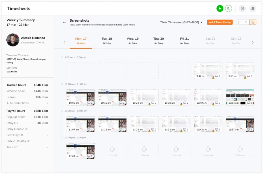 Screenshot view