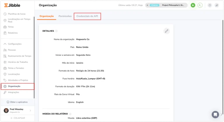 organization API credential
