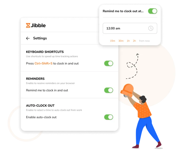 Setting up reminders and auto clock out via Chrome timer extension