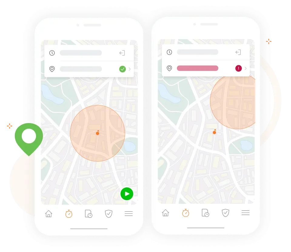 Geofence is checked when member clock in