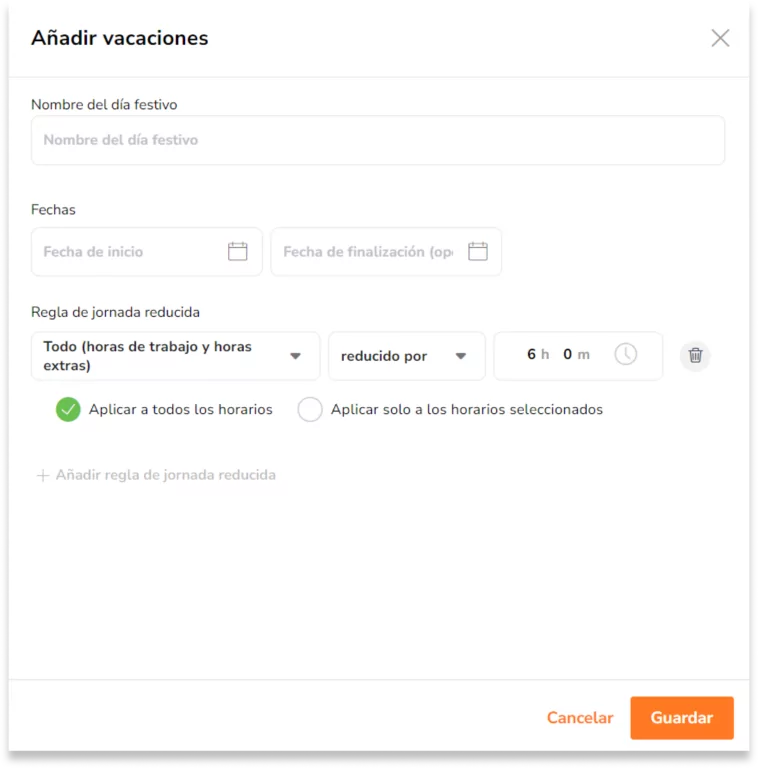 Si se selecciona Todo (horas de trabajo y horas extras):
