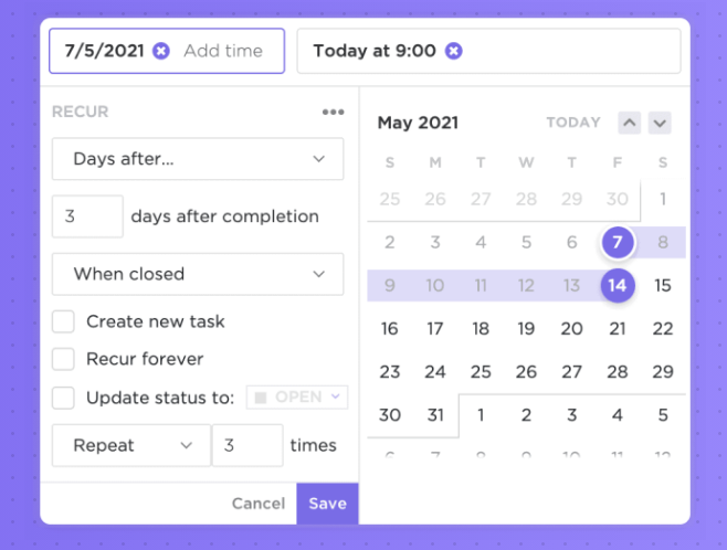 Software di project management di ClickUp