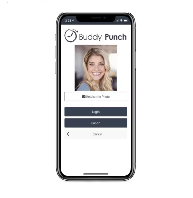 Tracking time on the Buddy Punch app.