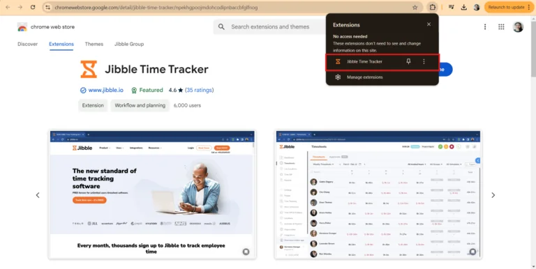 Estensione Chrome per il time tracking di Jibble