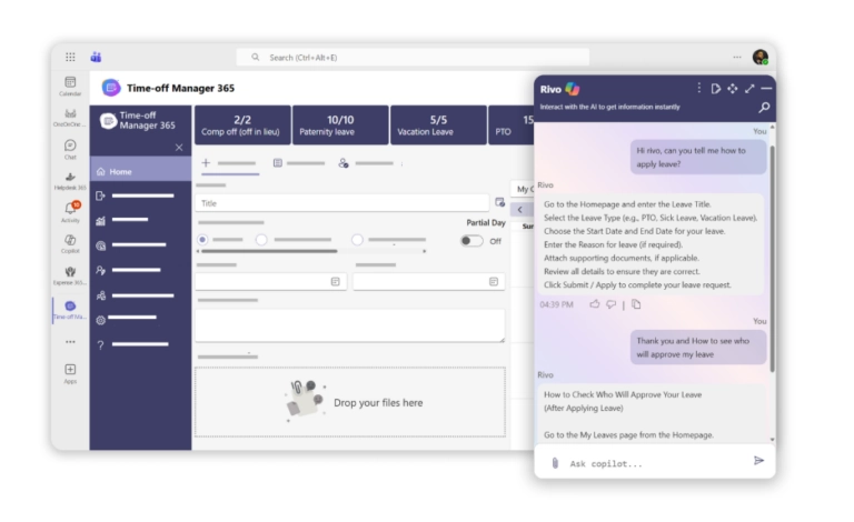 Time off Manager dashboard.