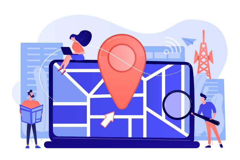 Graphic depiction of employee GPS tracking.apps