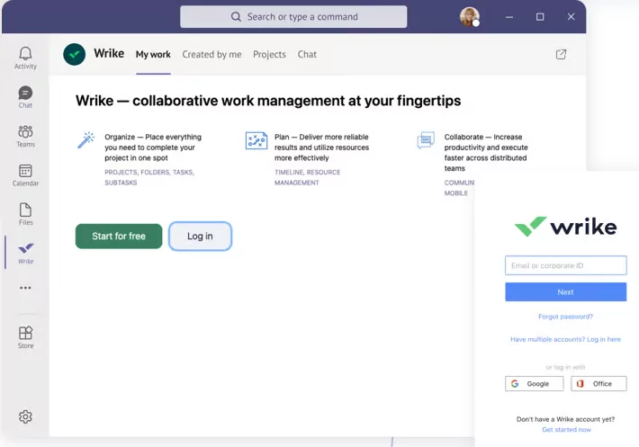 MS Teams integration with Wrike