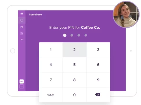 Clock in on Homebase app using employee pin