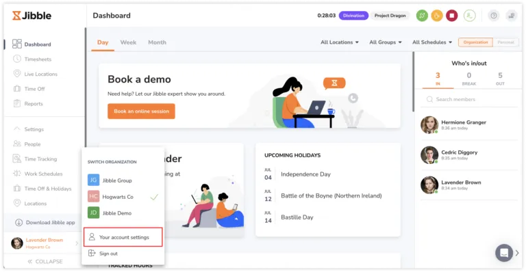 Mengakses pengaturan akun Anda di aplikasi web