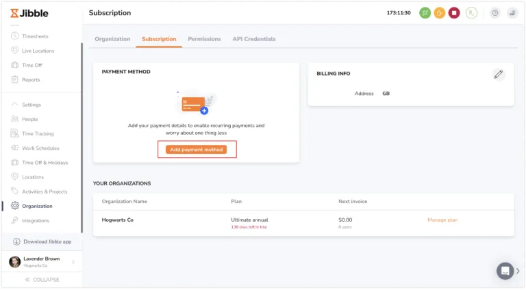 Add payment method to subscribe to a paid plan