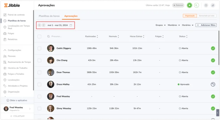 Approval Manager select date