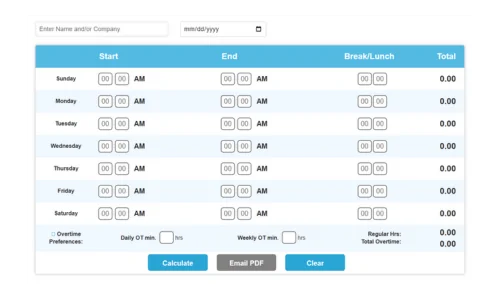 Calcolatore di cartellini di TimeClick
