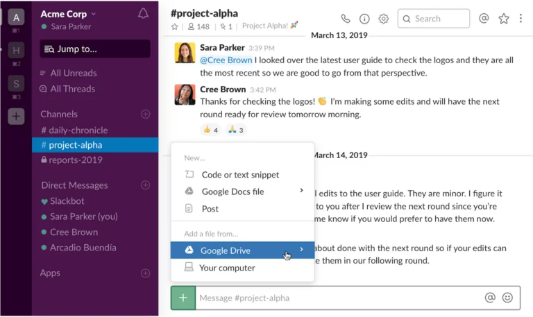 slack google drive integration