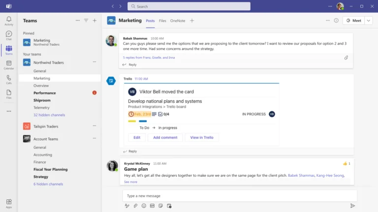 Integrazione di Trello per MS Teams.