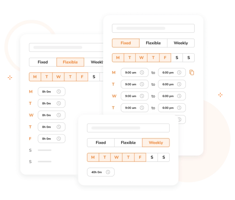 Customize work schedules to be fixed or flexible