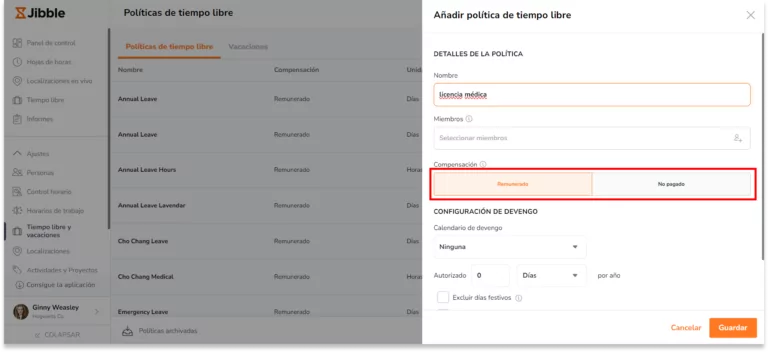 Tipo de compensación