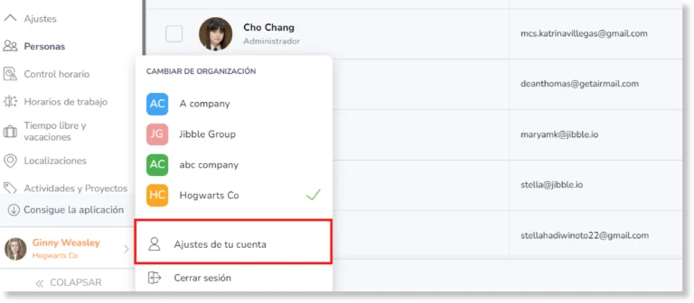 Haz clic en tu nombre en la esquina inferior izquierda y pulsa en Ajustes de tu cuenta.