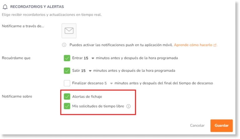 Los gerentes verán dos configuraciones, Mis solicitudes de tiempo libre y Solicitudes de tiempo libre de miembros gestionados.