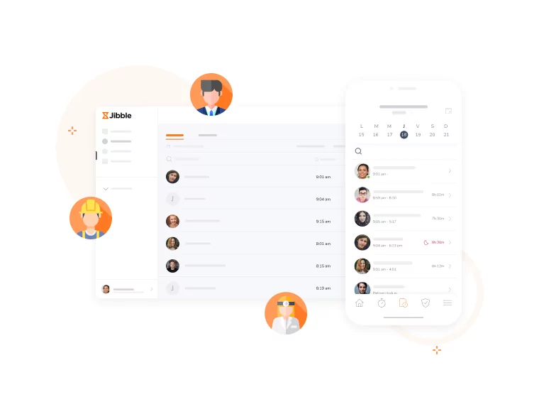 Jibble est disponible sur le web et sur les applications mobiles