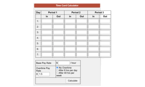 Calcolatore di cartellini di Calculator Soup
