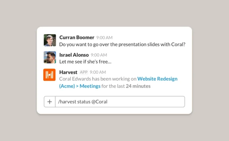 Integrazione Slack di Harvest