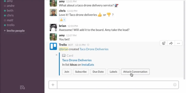 slack trello integration webshot