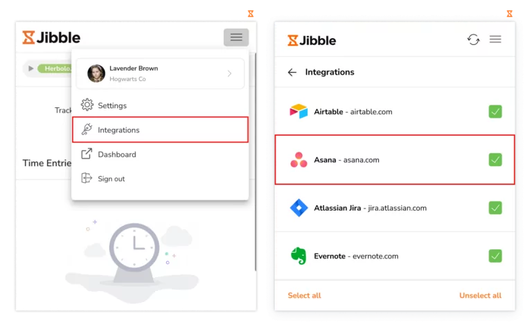 Dostęp do ustawień integracji w rozszerzeniu chrome.