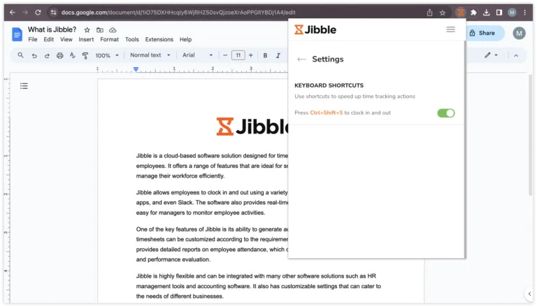 Enabling keyboard shortcuts on chrome extension Google Docs