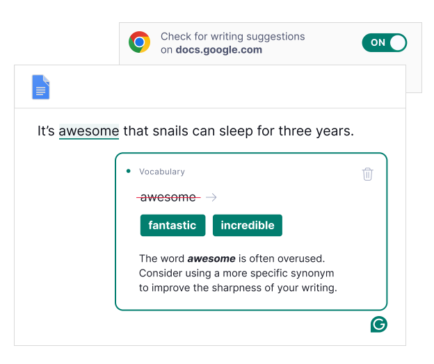 Grammarly for Chrome browser extension