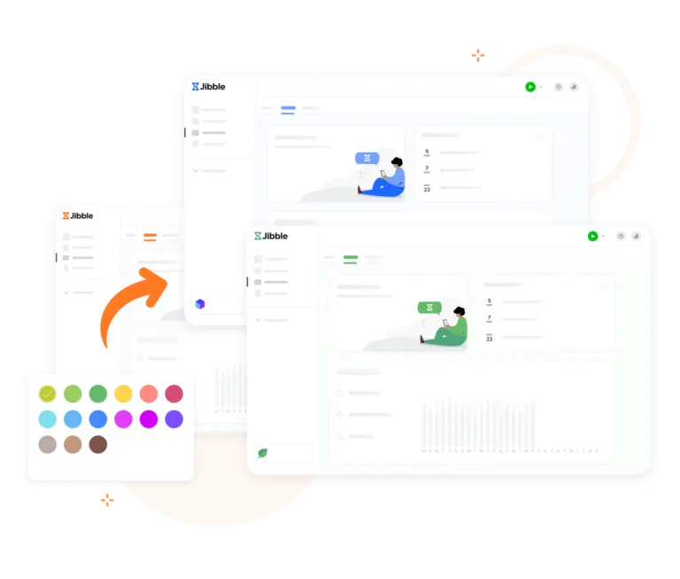 Rebrand Jibble with your custom brand logo and color schemes
